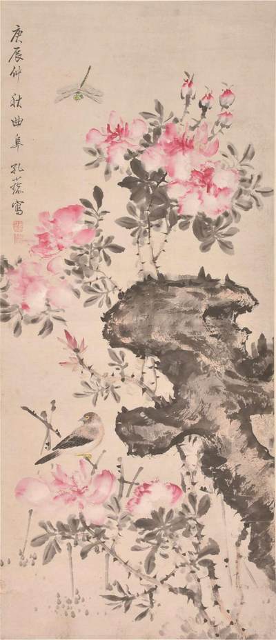 承乾2024年秋季文物艺术品拍卖会 - 孔小瑜(1899-1984) 花鸟 设色纸本立轴 83*39cm
