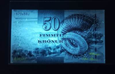 《张总收藏》181期-外币精品百拍特别场 法罗群岛2001年初版细安全线50克朗UNC无4 法罗绵羊的羊角