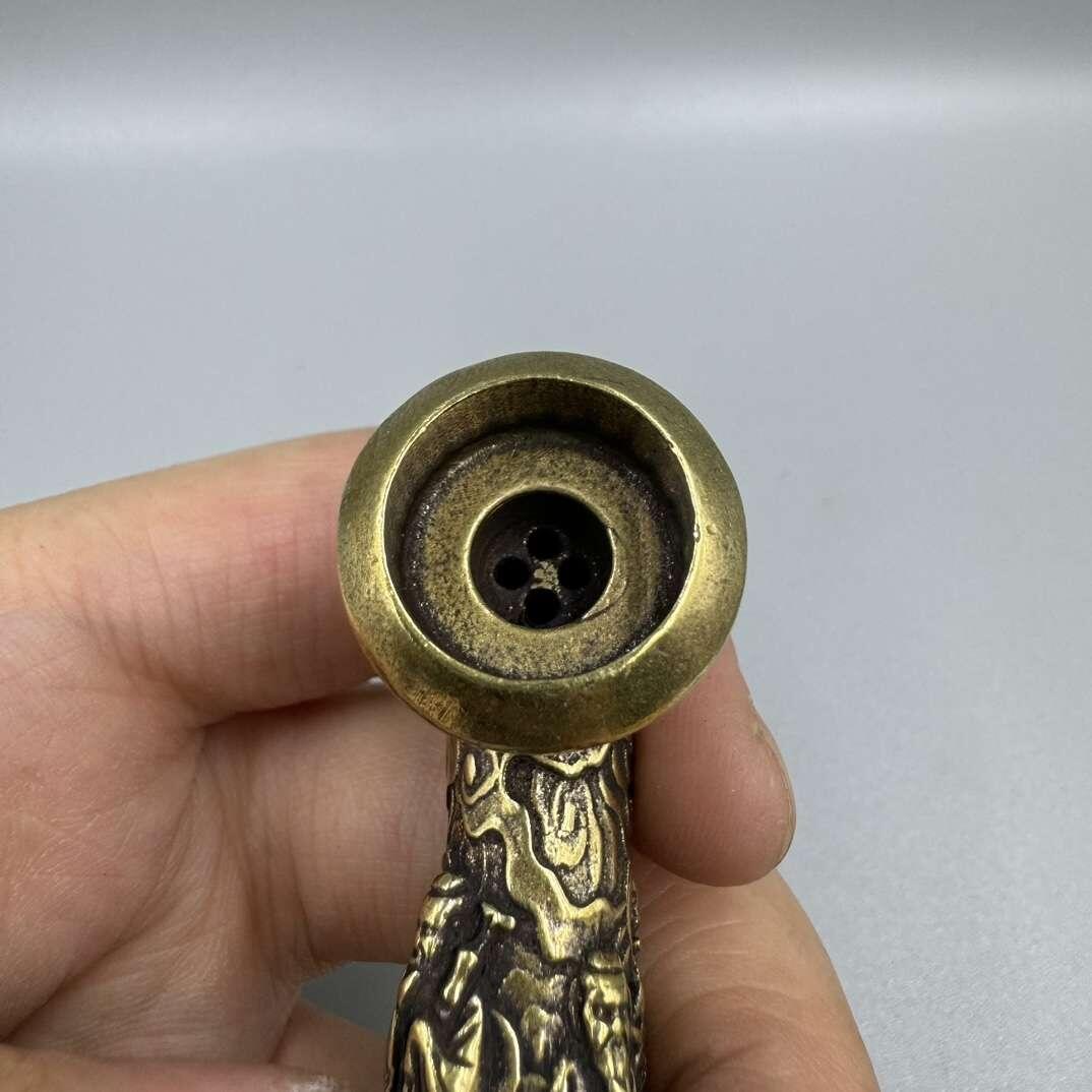 杂项专场 纯铜黄铜八仙两用烟斗