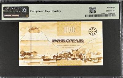 《张总收藏》181期-外币精品百拍特别场 法罗群岛2011年100克朗MG68E高分无347 北大西洋鳕鱼的尾部