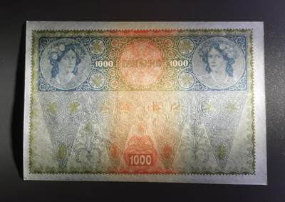 《张总收藏》181期-外币精品百拍特别场 奥地利奥匈帝国1902年1000克朗特UNC/UNC-大票幅漂亮 百年老票