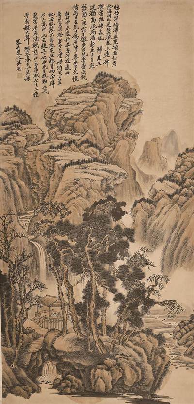 承乾2024年秋季文物艺术品拍卖会 - 吴历  山水 纸本立轴 134*65cm