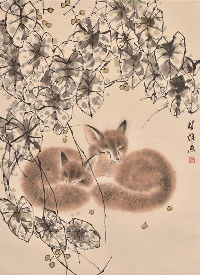 承乾2024年秋季文物艺术品拍卖会 - 方楚雄 狐狸 纸本立轴 68*50