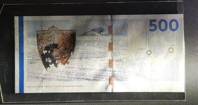 《张总收藏》181期-外币精品百拍特别场 丹麦2011年少见A0冠版500克朗UNC超小十位22号 配色高级