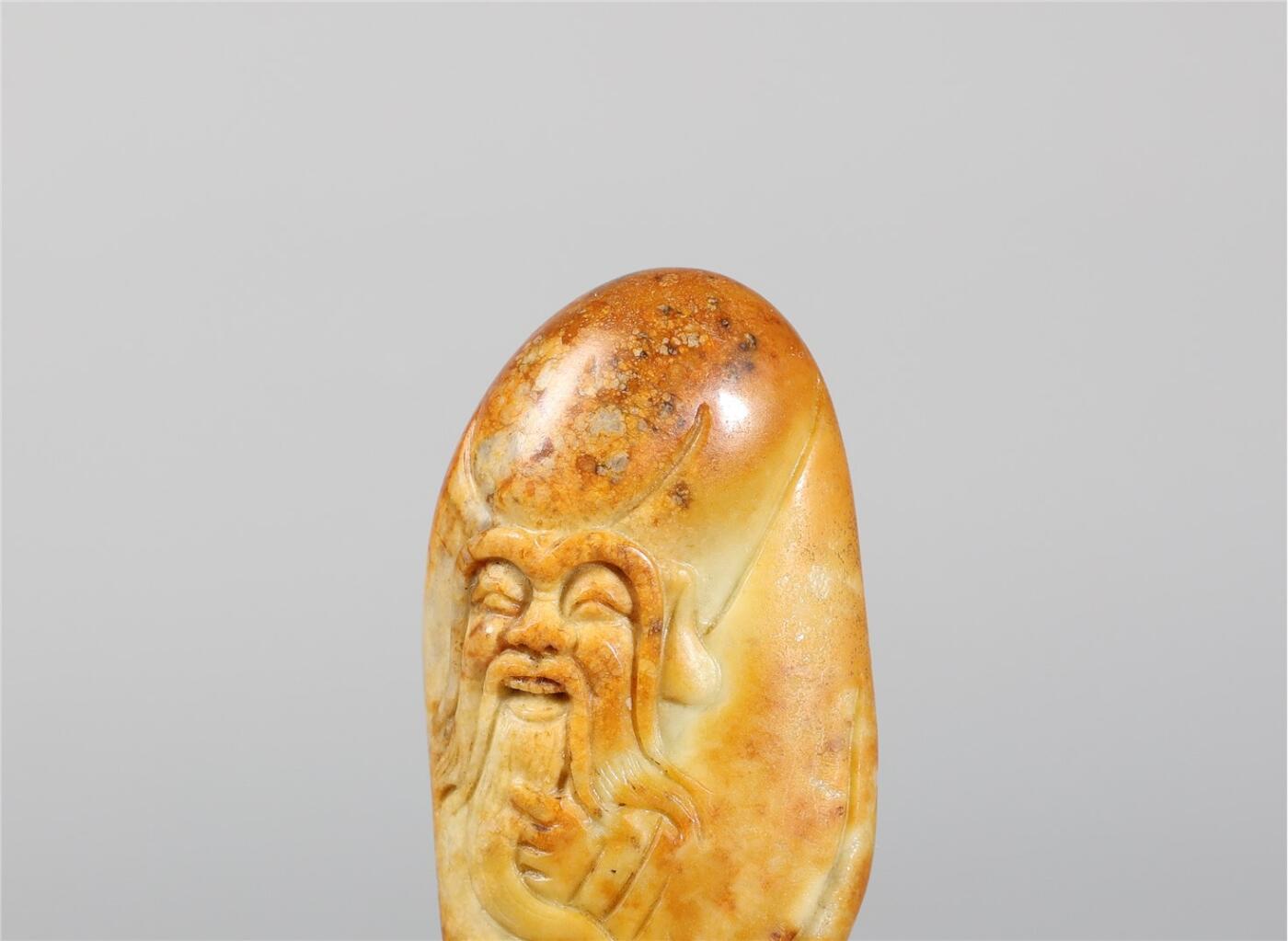 承乾2024年秋季文物艺术品拍卖会 现代 和田玉寿星手把件 1 7*3.3cm  和田玉