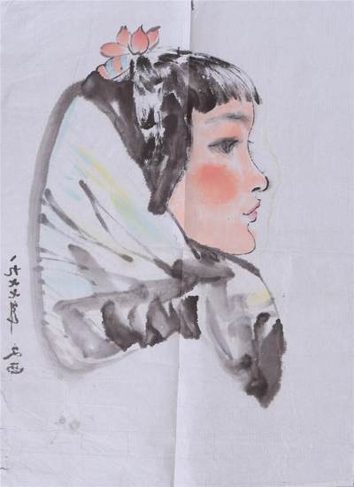 承乾2024年秋季文物艺术品拍卖会 - 刘文西 《小女孩》 纸本镜心 47.5*33.5