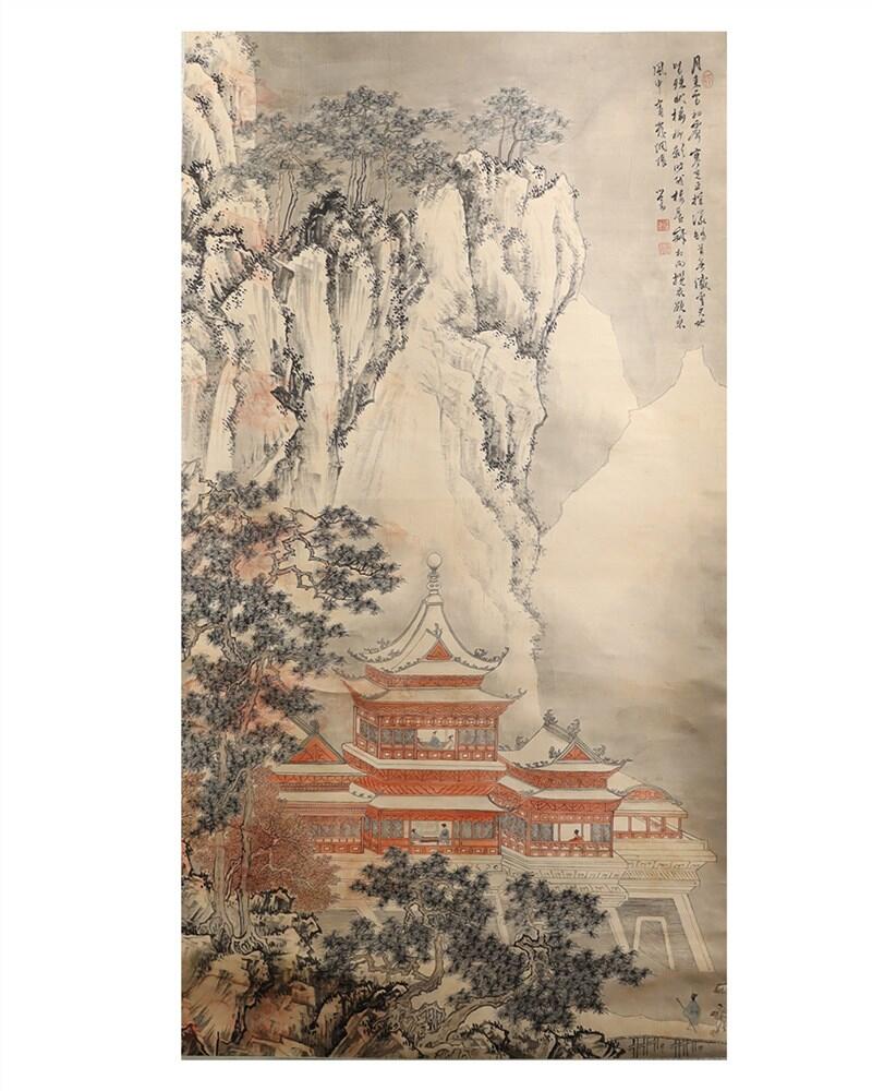 承乾2024年秋季文物艺术品拍卖会 溥心畬 山水 纸本立轴 122*66