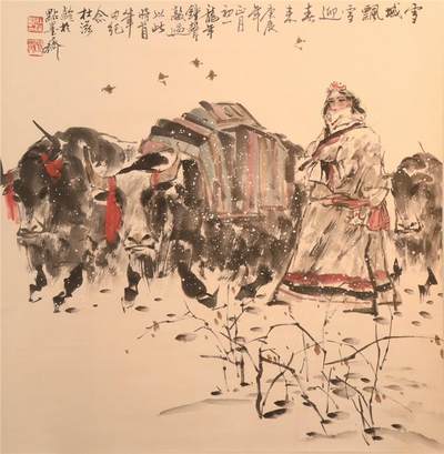 承乾2024年秋季文物艺术品拍卖会 - 杜滋龄  雪域飘香迎春来 设色纸本立轴 81*68cm
