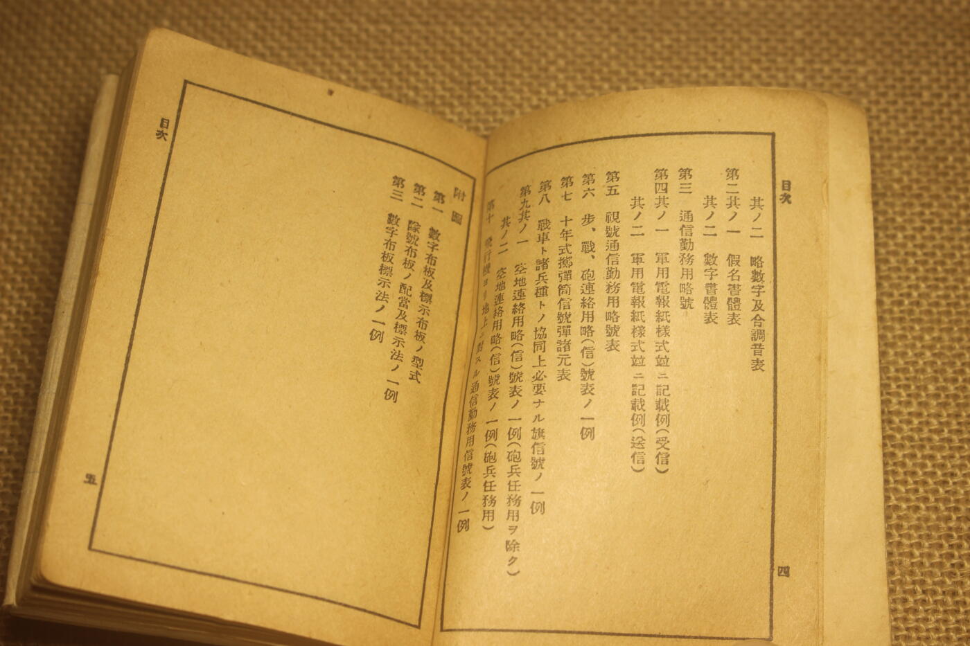 2024.12.31日系杂货小拍卖 《诸兵通信法教范草案》昭和十四年印发，内容包含基本通讯教程以及具体的通讯代码，年代久远纸张略有痕迹
