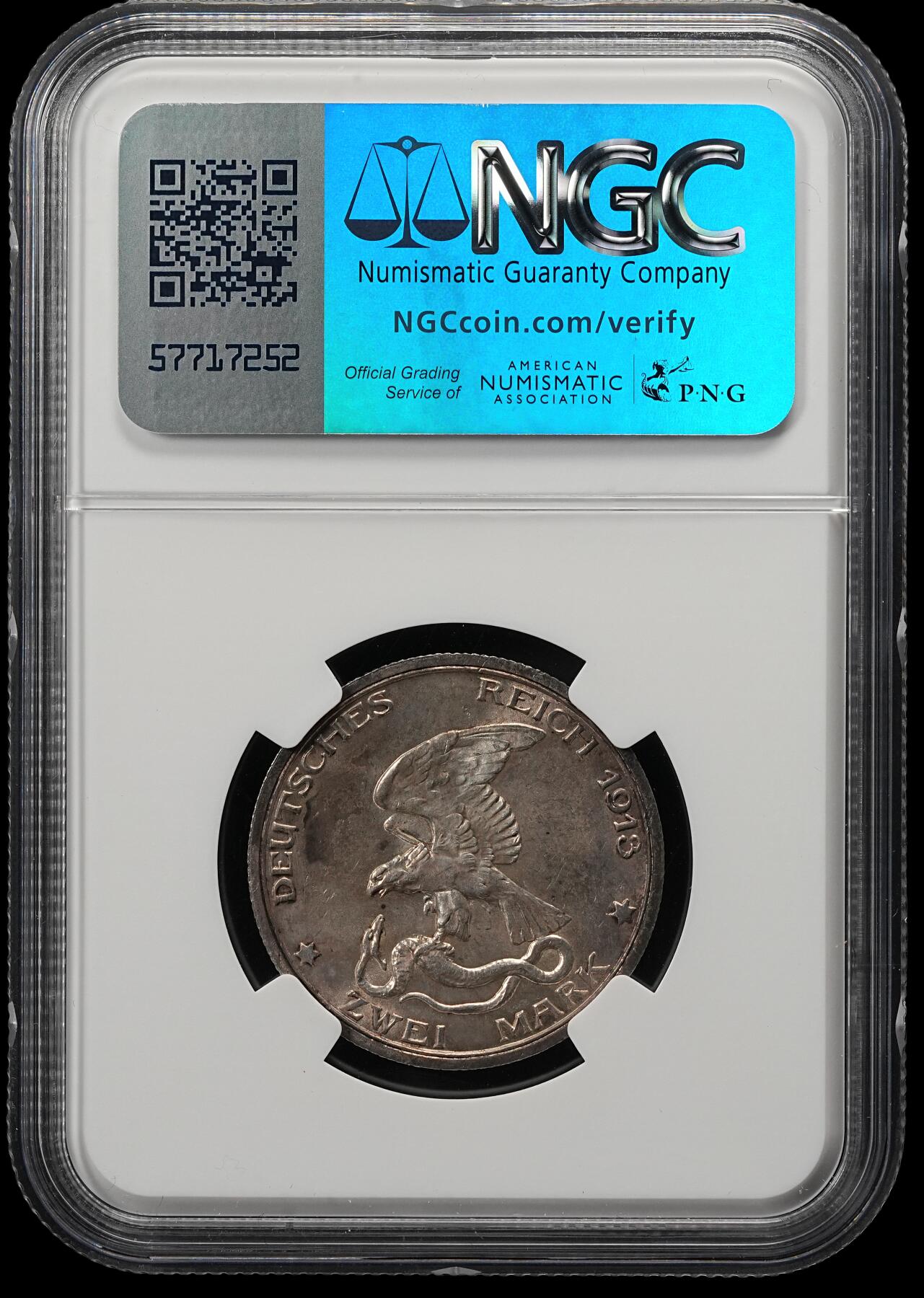 修遠堂世界钱币第五十二期 全场包邮 NGC MS64 1913年普鲁士战胜拿破仑百年纪念2马克银币