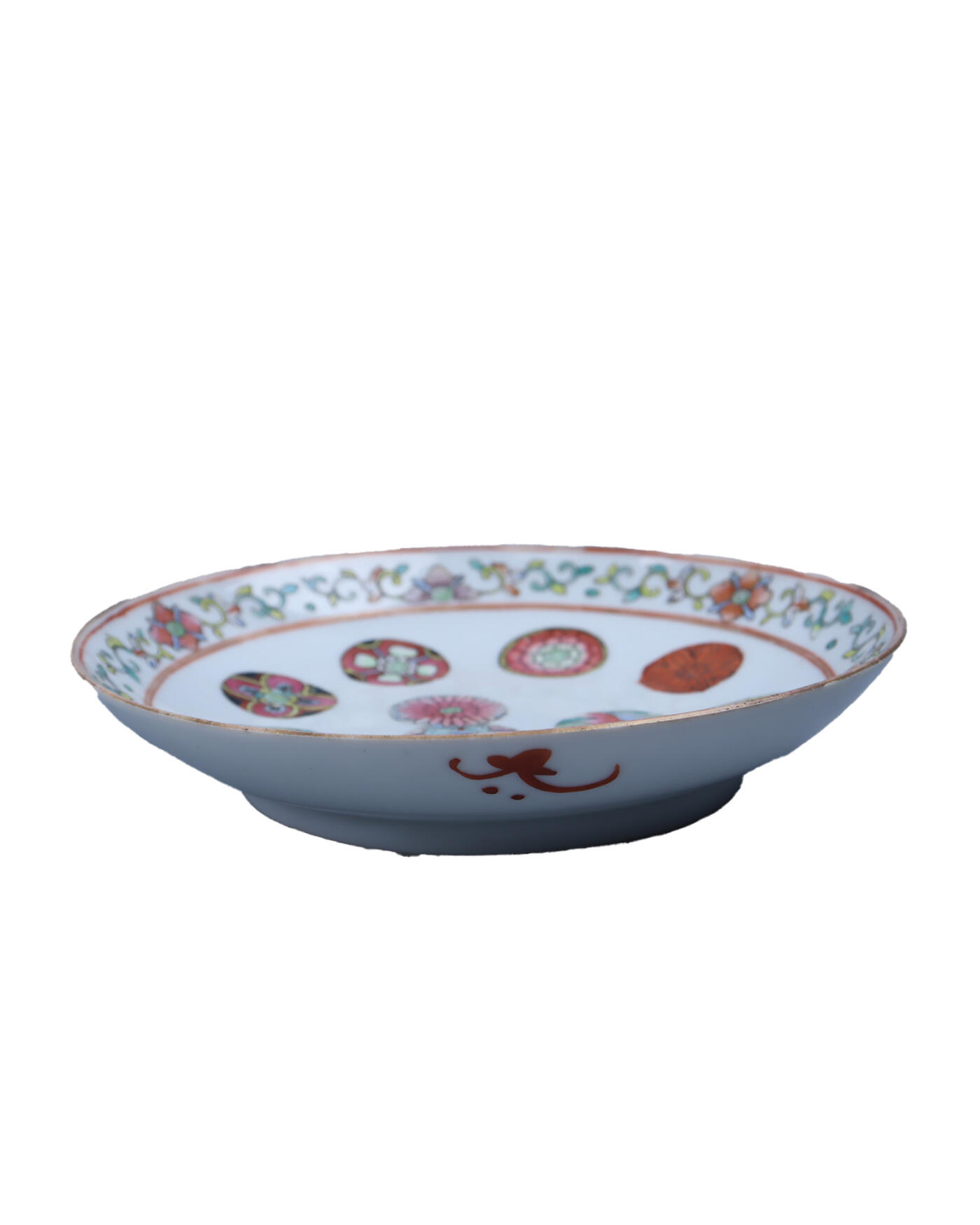 承乾2024年秋季文物艺术品拍卖会 清 粉彩皮球花碟 1 15*3.2cm  瓷