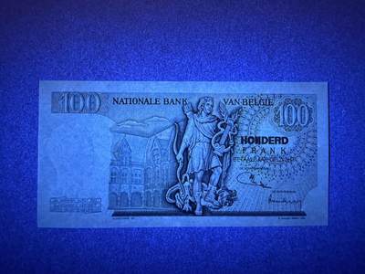 《张总收藏》181期-外币精品百拍特别场 比利时100法郎 UNC 1974年 比利时画家兰伯特·伦巴