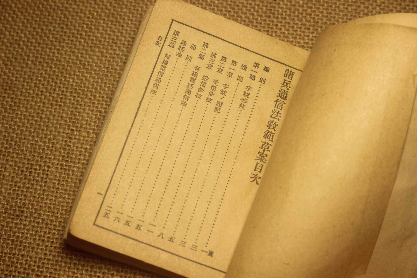 2024.12.31日系杂货小拍卖 《诸兵通信法教范草案》昭和十四年印发，内容包含基本通讯教程以及具体的通讯代码，年代久远纸张略有痕迹