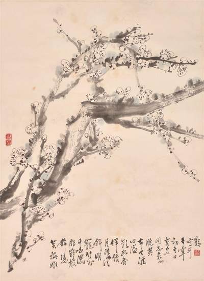 承乾2024年秋季文物艺术品拍卖会 - 于希宁1983年 梅花 纸本立轴 67.5*50cm