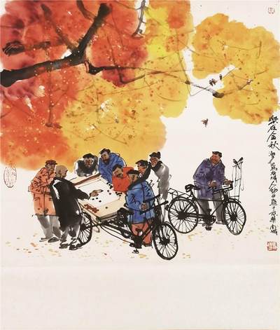承乾2024年秋季文物艺术品拍卖会 - 马海方 乐在金秋 纸本立轴 69×69cm