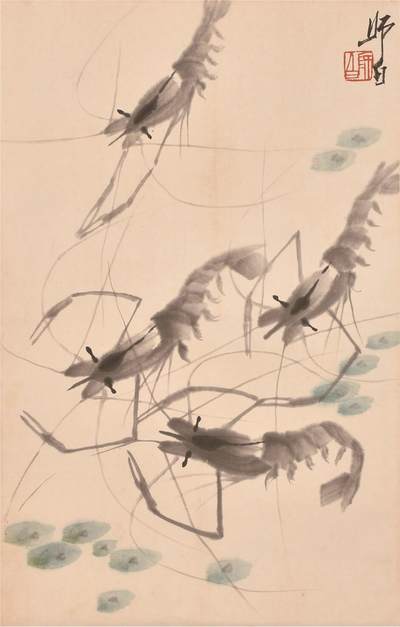 承乾2024年秋季文物艺术品拍卖会 - 娄师白 虾趣 纸本立轴 49×31cm