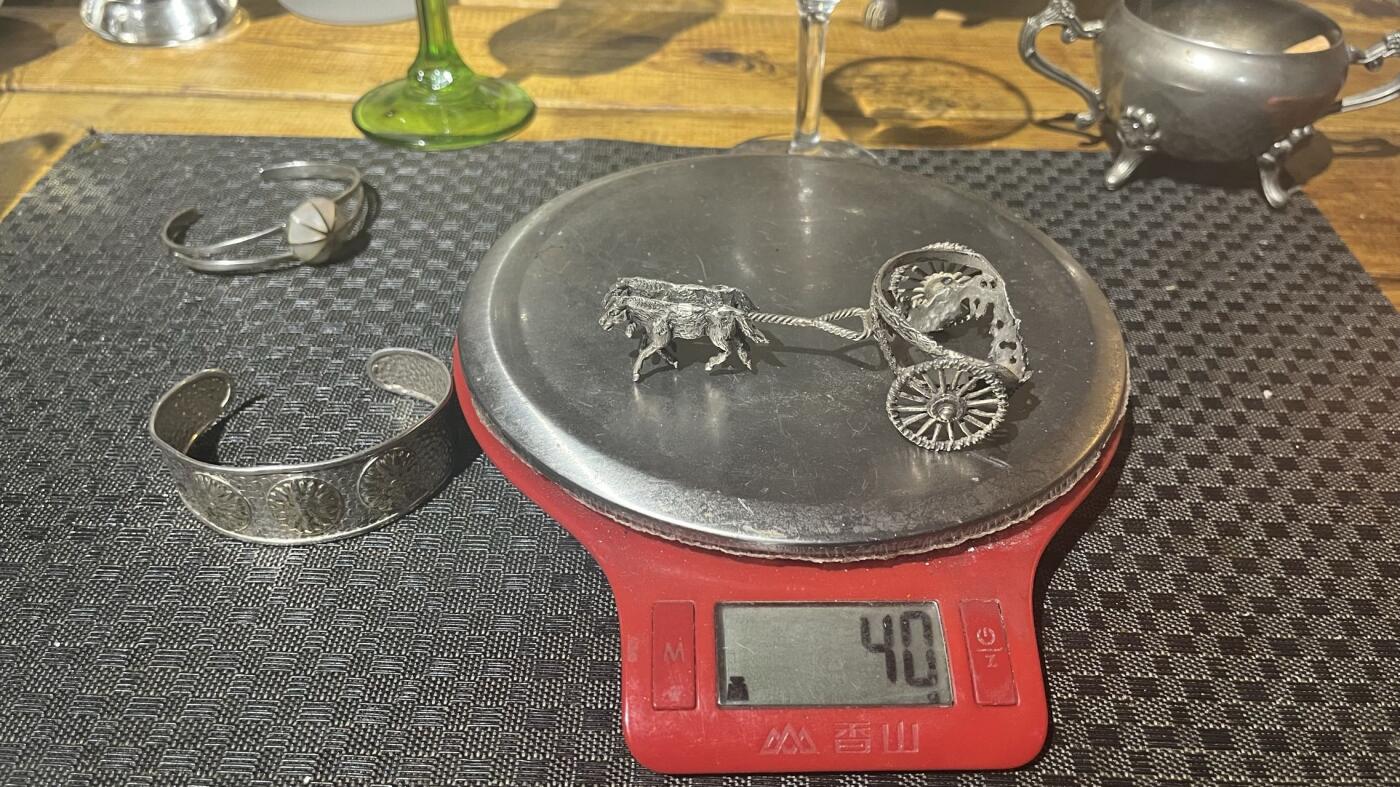 意大利8 0 0銀雙馬手工馬車擺件禮物