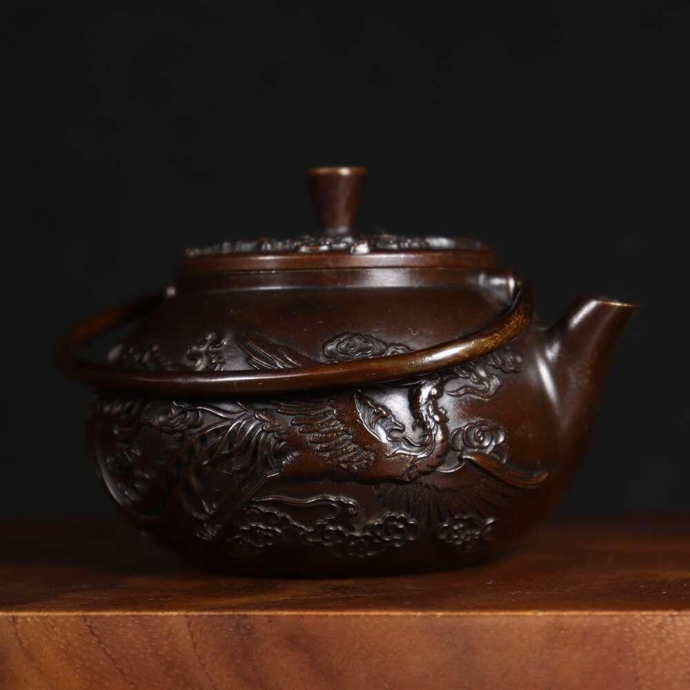 杂项专场 纯铜龙凤酒壶重量