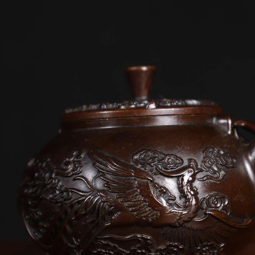 杂项专场 纯铜龙凤酒壶重量