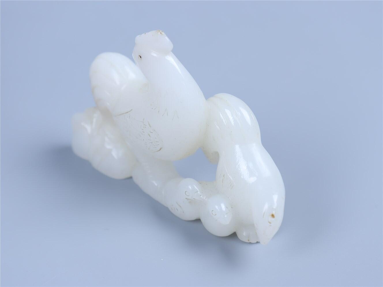 承乾2024年秋季文物艺术品拍卖会 清 白玉大吉大利摆件 1 8.5*5.85cm 91.49g 玉