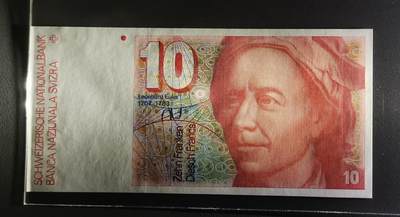 《张总收藏》181期-外币精品百拍特别场 瑞士1980年10法郎UNC无347 瑞士数学家、自然科学家欧拉 Pick#53b