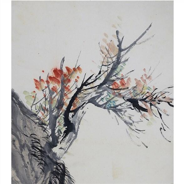 承乾2024年秋季文物艺术品拍卖会 倪田 双骏图 设色纸本立轴 85x45cm