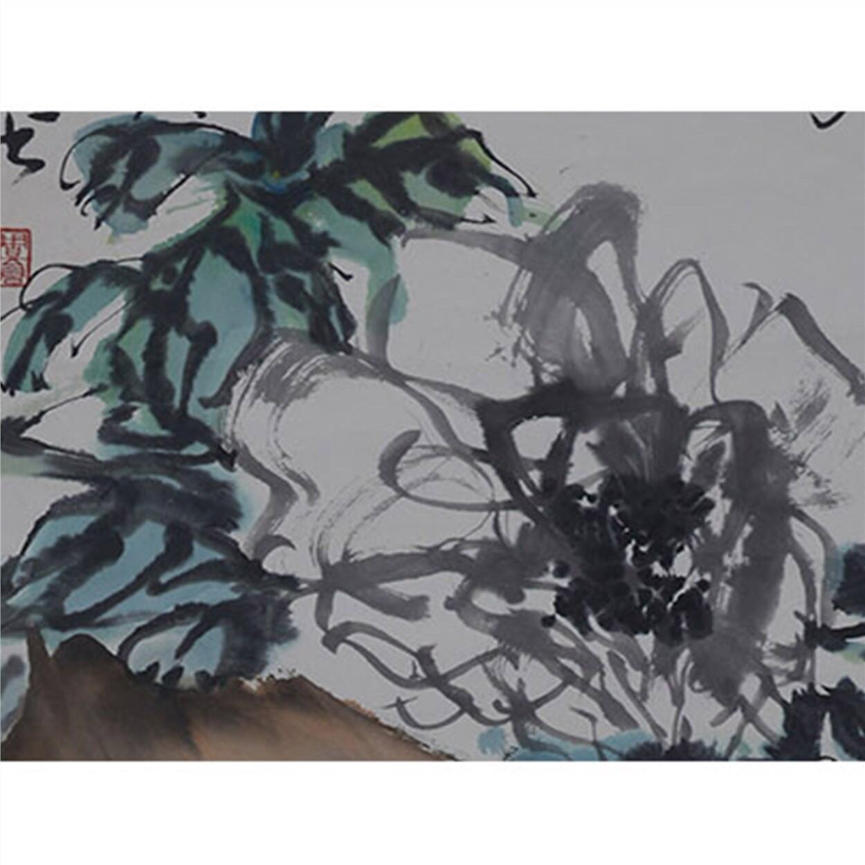 承乾2024年秋季文物艺术品拍卖会 何水法 牡丹 设色纸本立轴 99x52cm