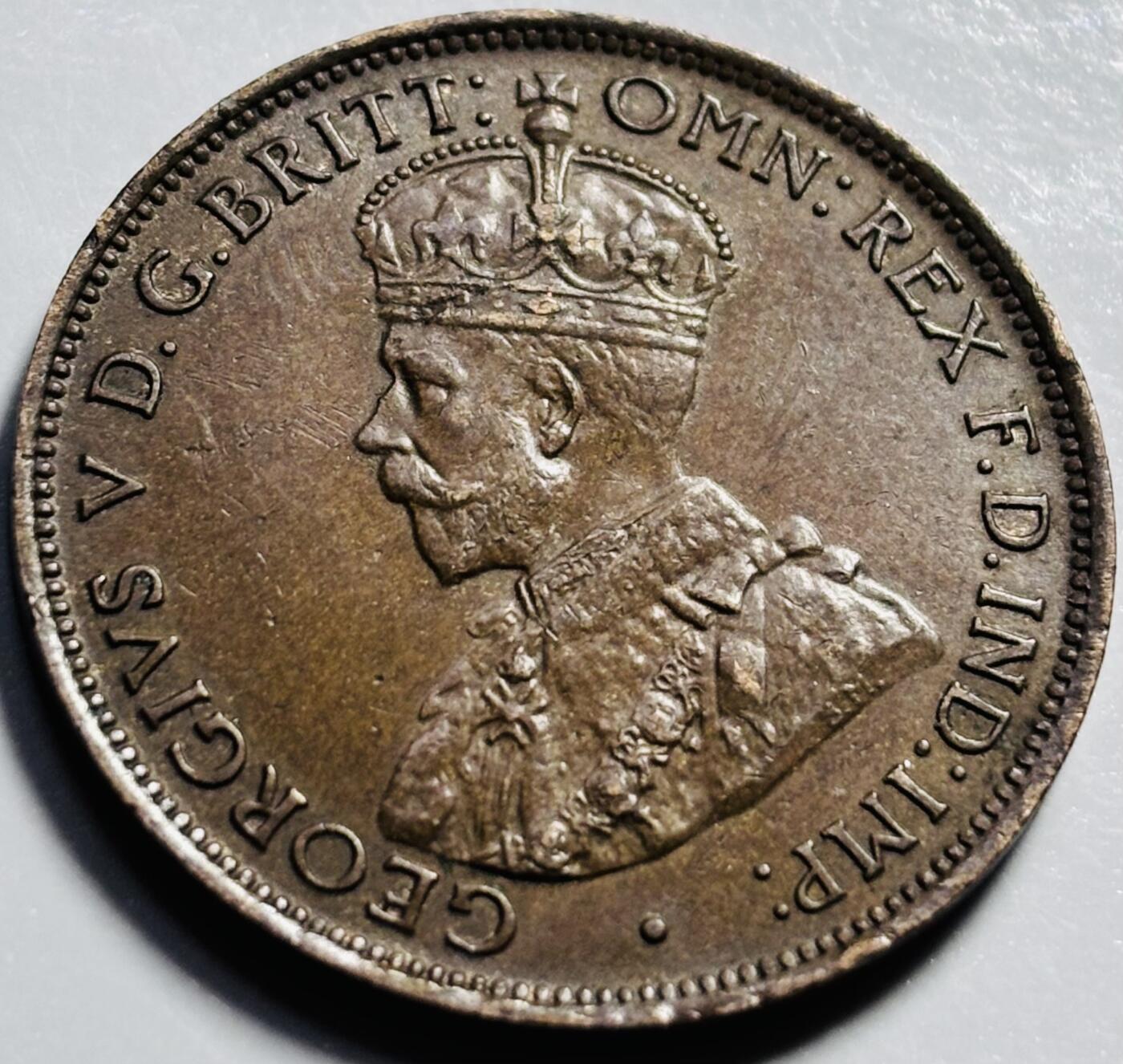 文馨钱币收藏第 203 场，英系套册纪念币，古铜币 少见极美品 1911 年英属泽西 1/24 先令铜币，乔五登基年首版