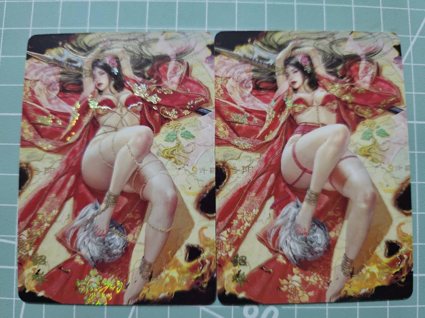 龙虎卡牌19场（龙腾虎踞万里行） 冷烫普卡2张 焱卡三国特卡-貂蝉