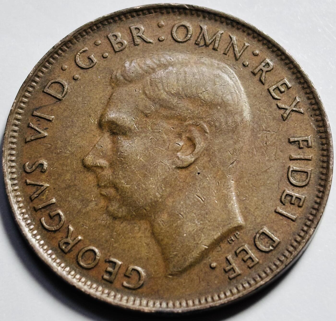 文馨钱币收藏第 203 场，英系套册纪念币，古铜币 极美品 1950 年英属澳大利亚 1 便士大铜币
