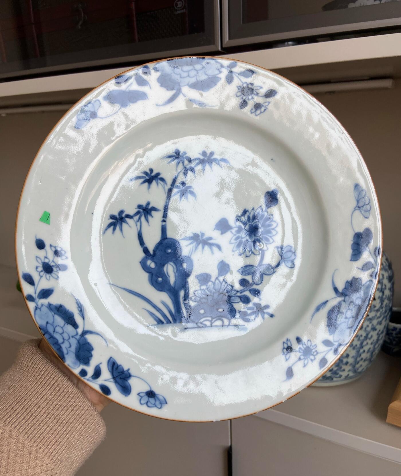 明清瓷器 清康熙青花花卉盘