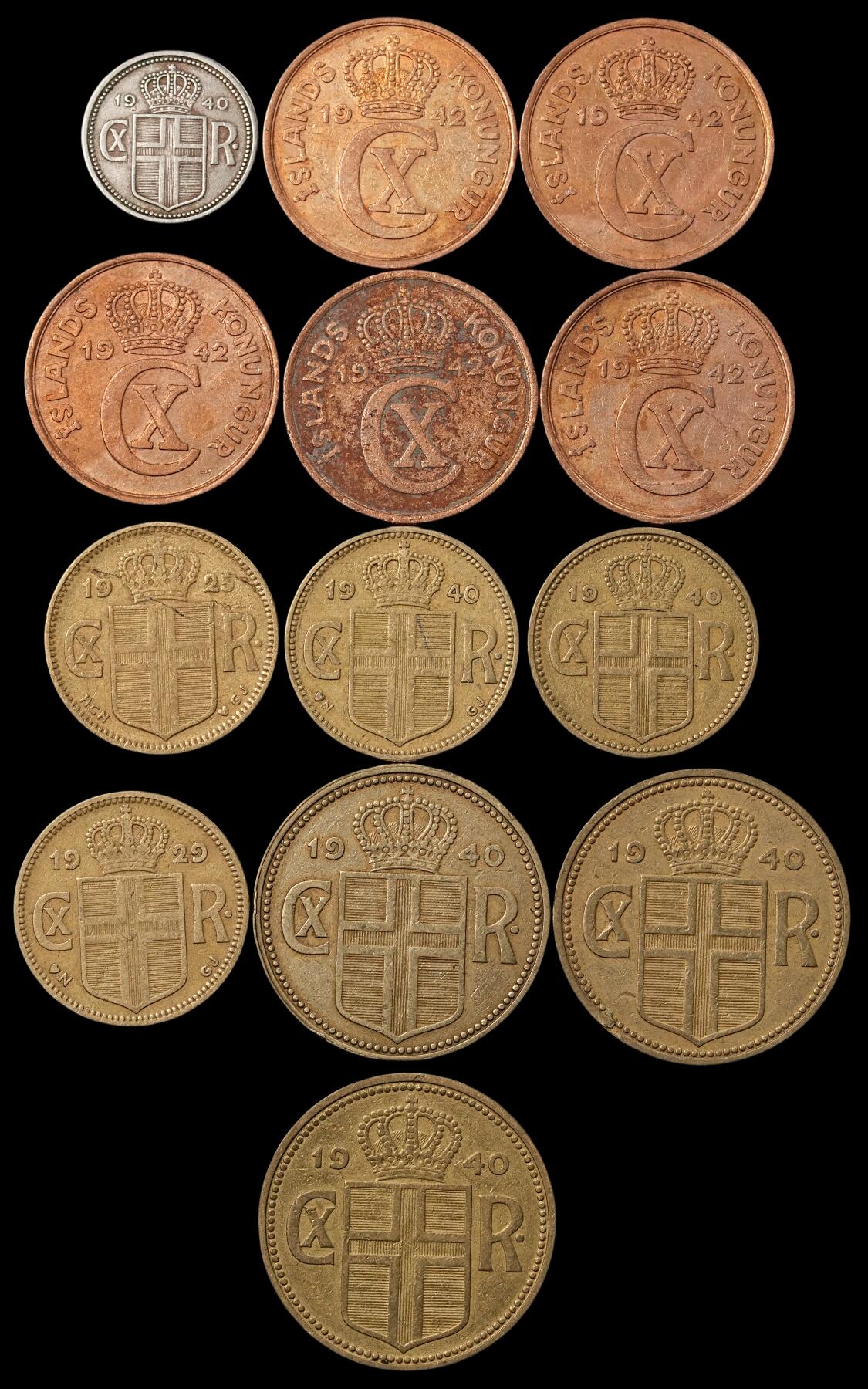 修遠堂世界钱币第五十二期 全场包邮 冰岛老币一组