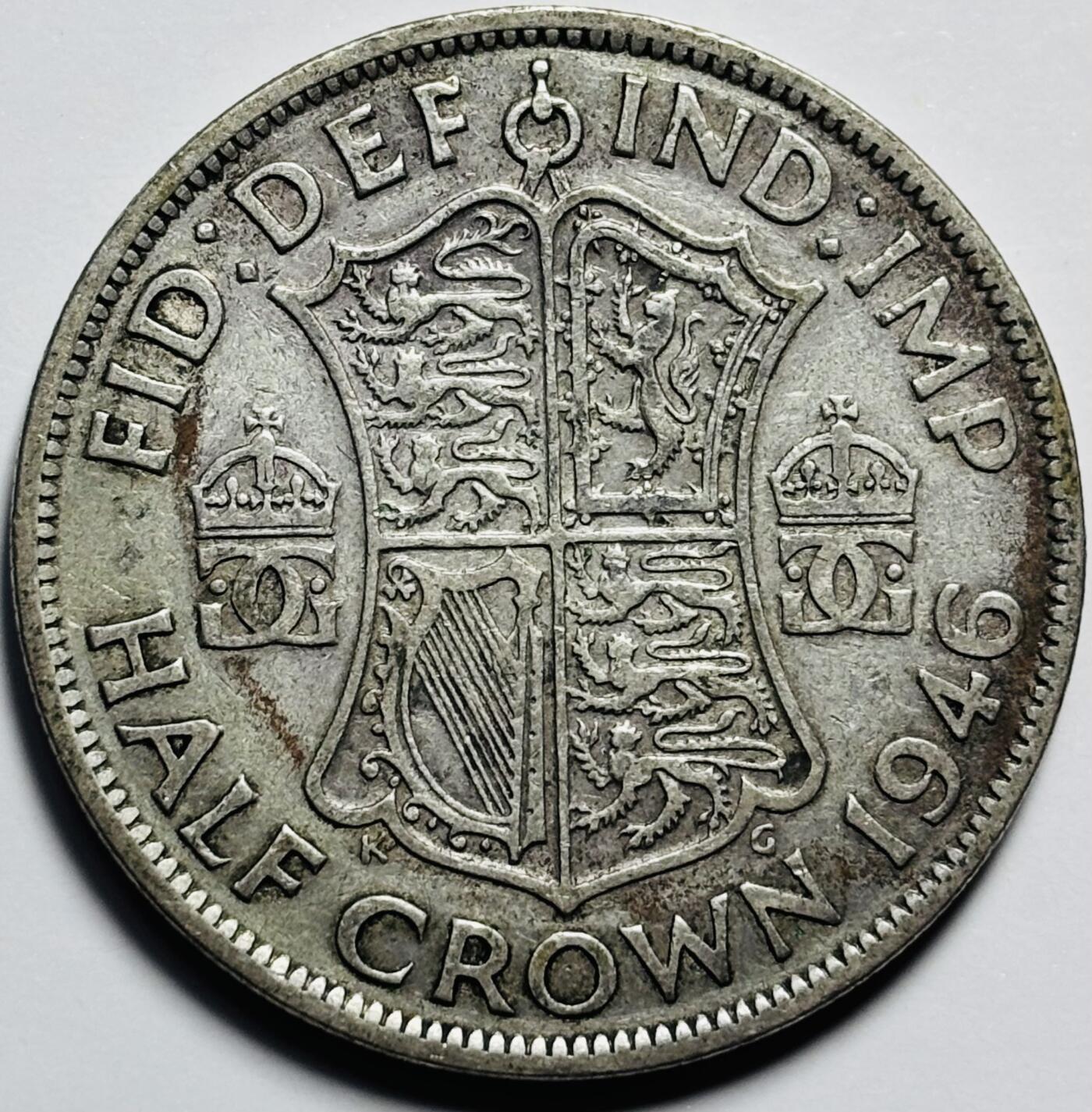 文馨钱币收藏第 203 场，英系套册纪念币，古铜币 1946 年英国半克朗大银币
