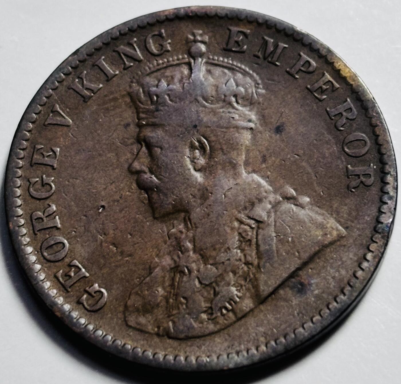 文馨钱币收藏第 203 场，英系套册纪念币，古铜币 极美品 1930年英属印度 1/4 安娜铜币