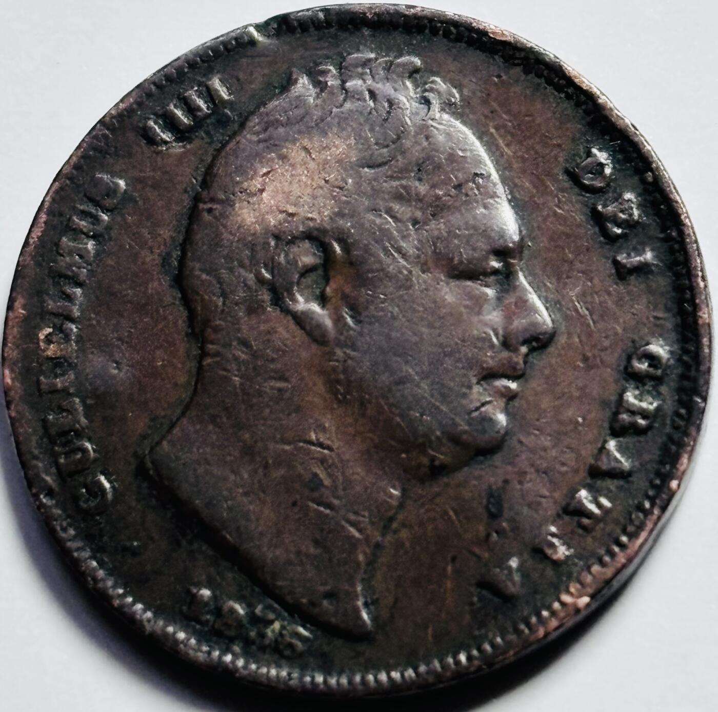 文馨钱币收藏第 203 场，英系套册纪念币，古铜币 巧克力美品 1835 年英国威廉四世法新古铜币