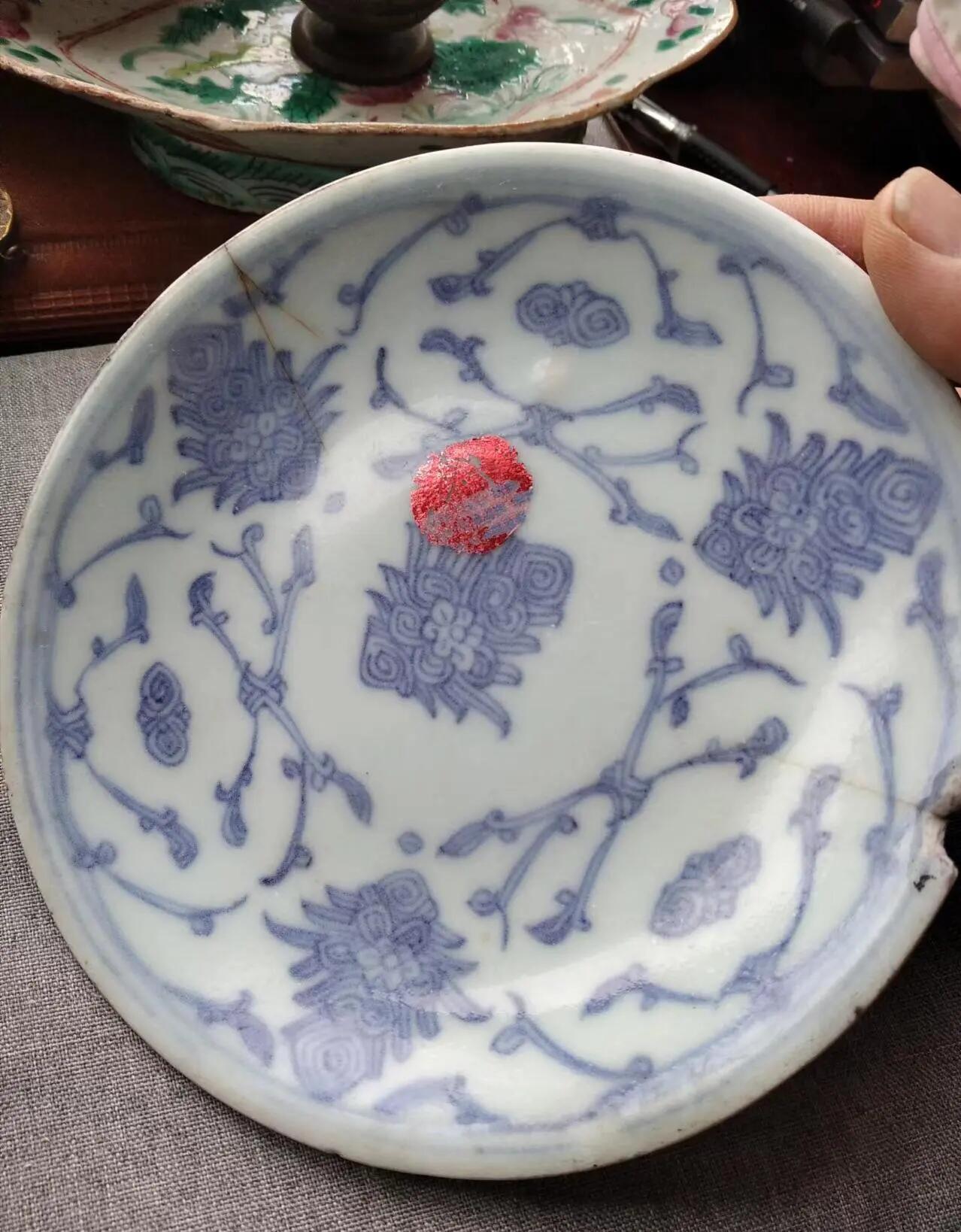 明清瓷器 清中期青花盘