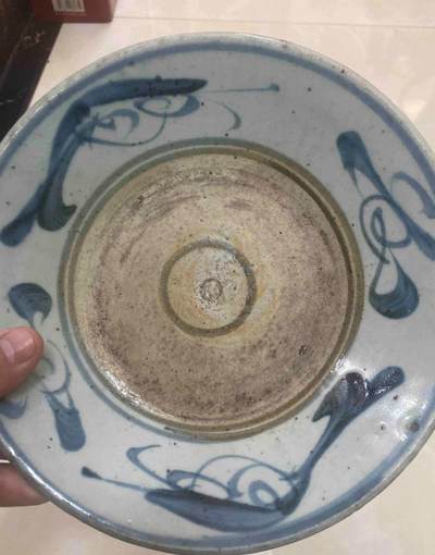 明清瓷器专场 - 清早期青花鱼藻紋盘一对