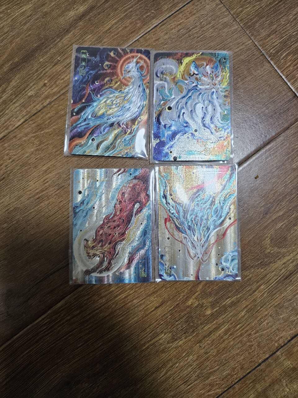 龙虎卡牌19场（龙腾虎踞万里行） 【亲签】日漫尺寸粗闪卡4张 可可瑞听上古神兽第四弹