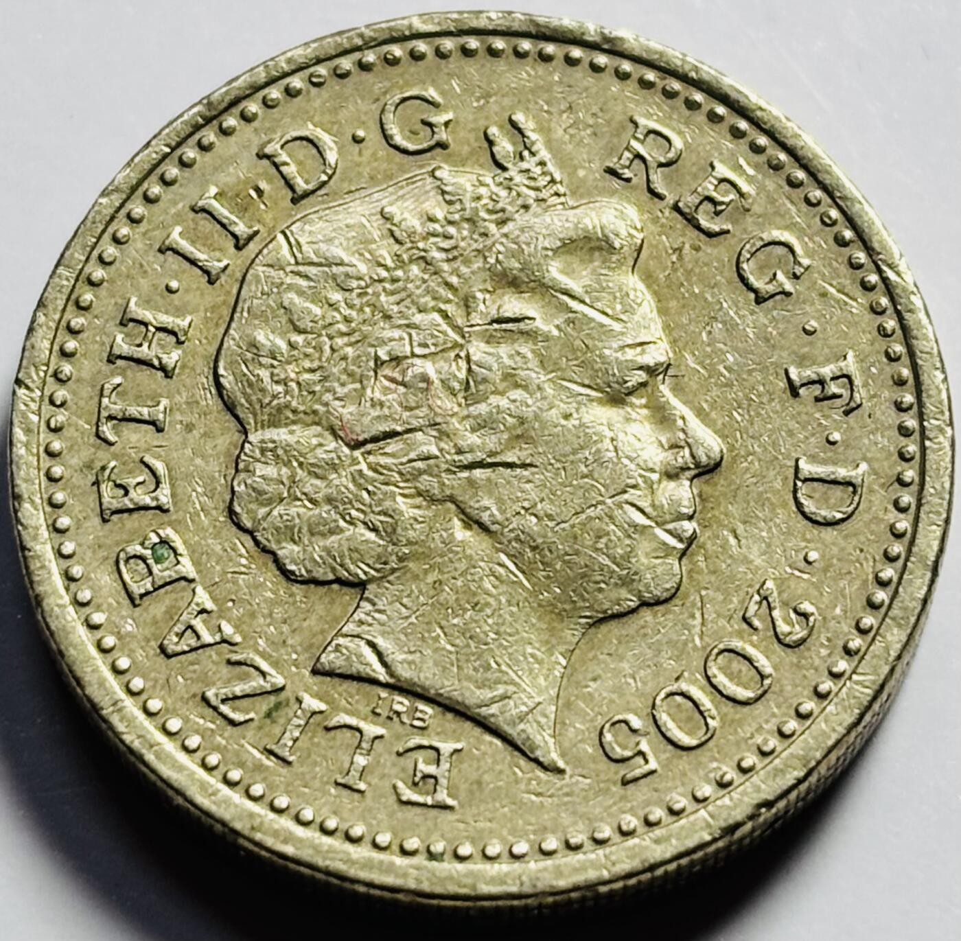 文馨钱币收藏第 203 场，英系套册纪念币，古铜币 老版英国 2005 年 1 镑，梅奈桥