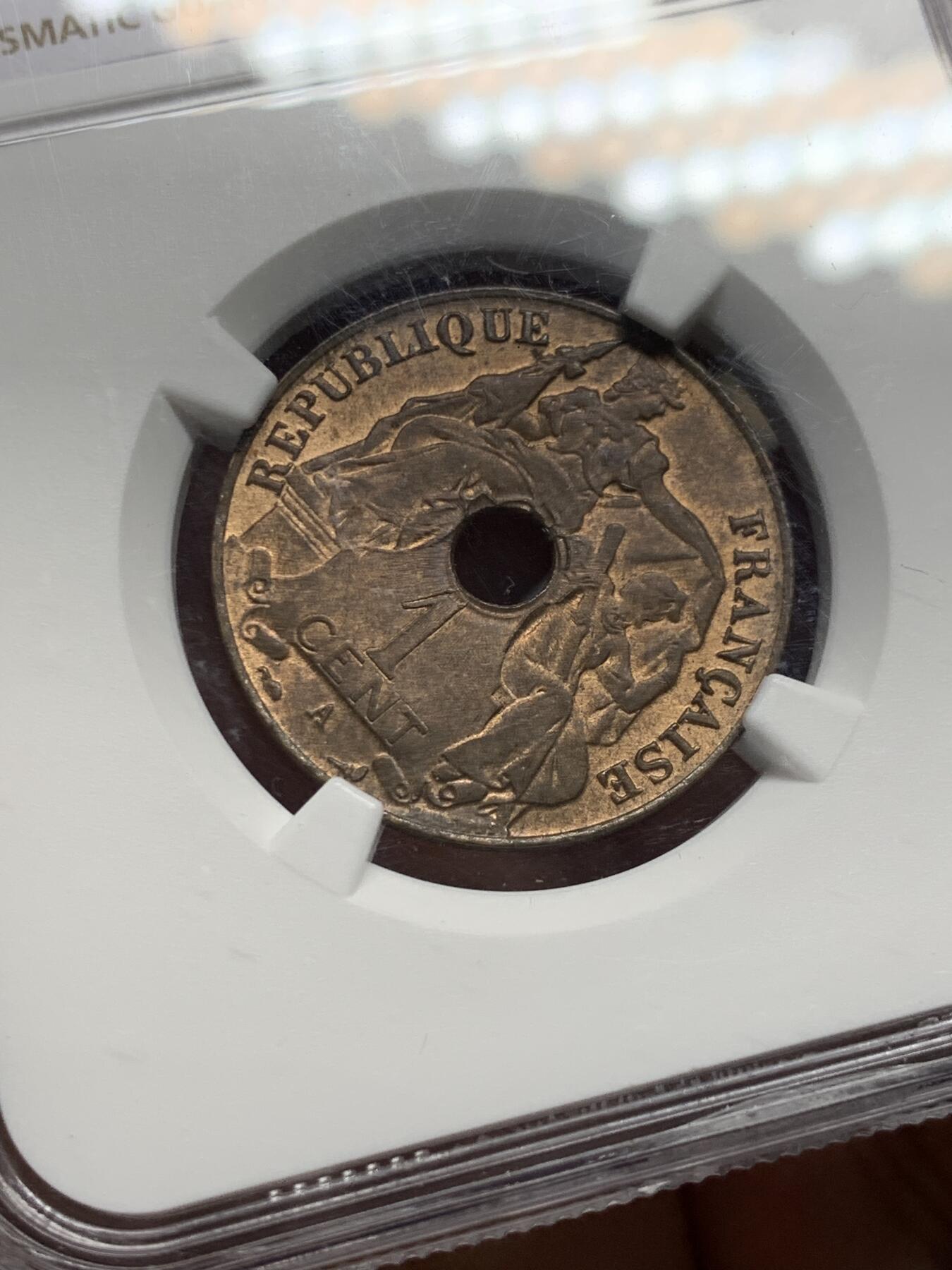 《竞宝斋》第342场 周日，周一，2场连拍 （全场包邮） NGC MS64BN 法属印支1914年1分