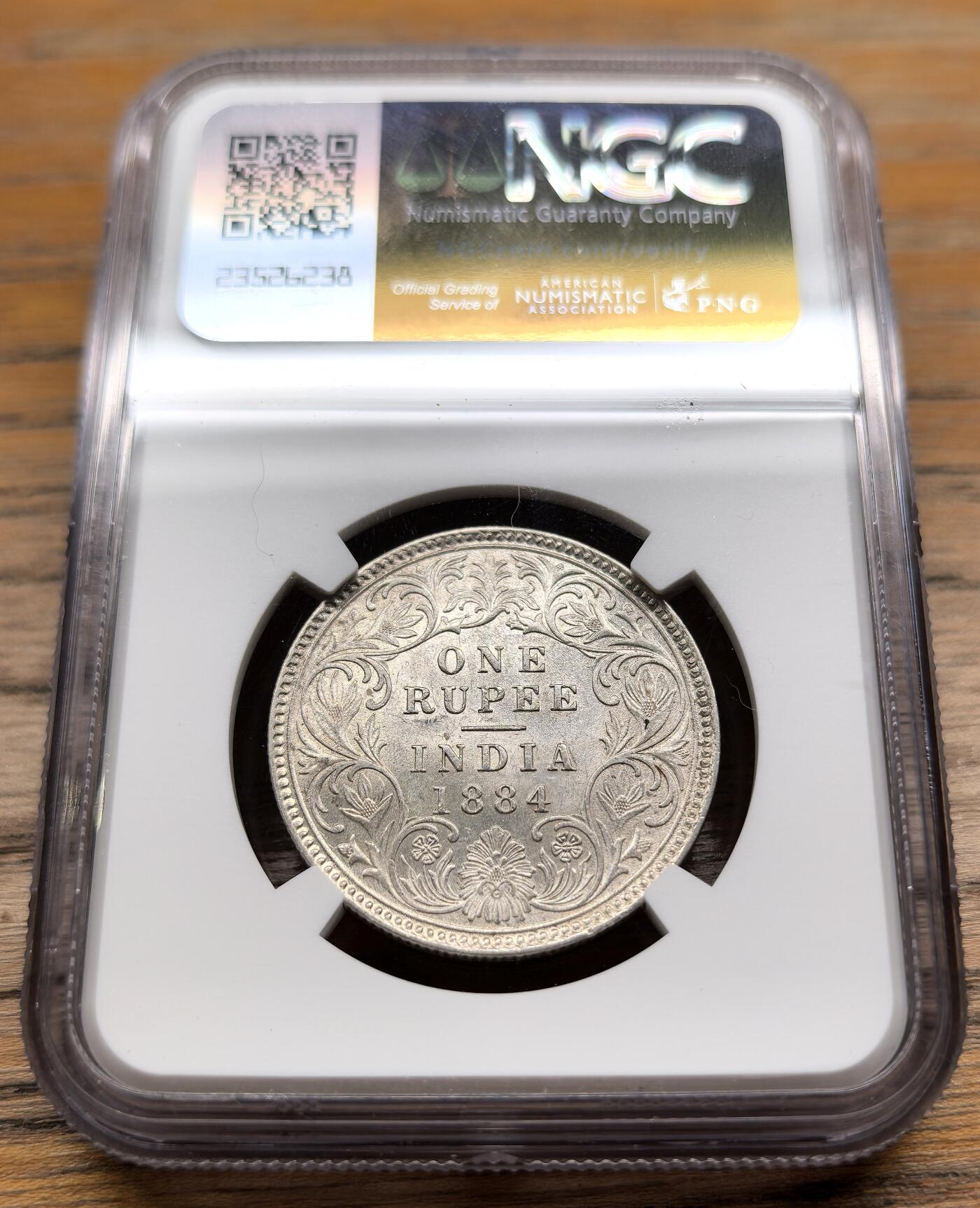 凡希社世界钱币微拍第二百九十四期 1884C英属印度小维卢比银币NGC-UNCD