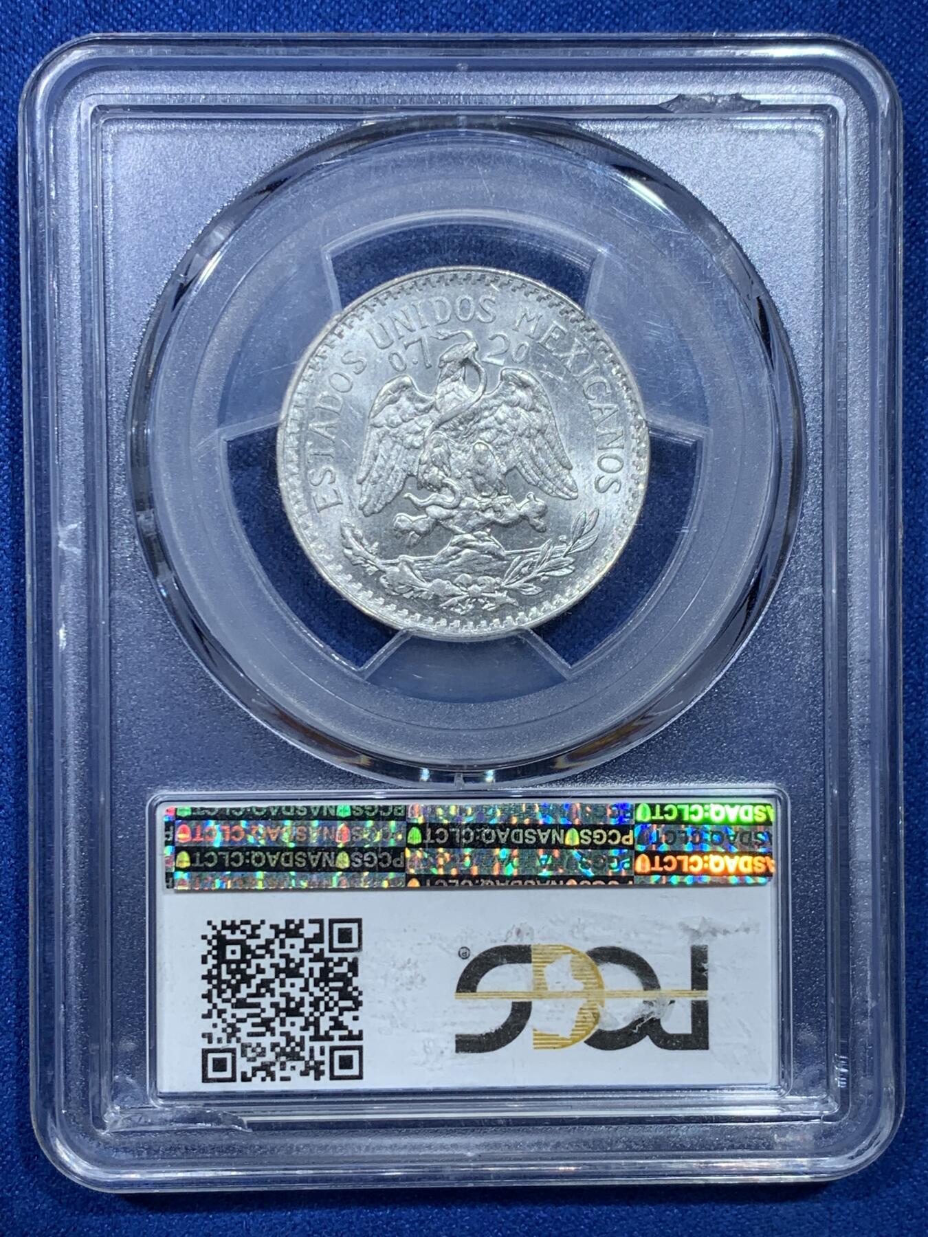 《竞宝斋》第342场 周日，周一，2场连拍 （全场包邮） PCGS MS64 墨西哥1944-M鹰洋50C银币