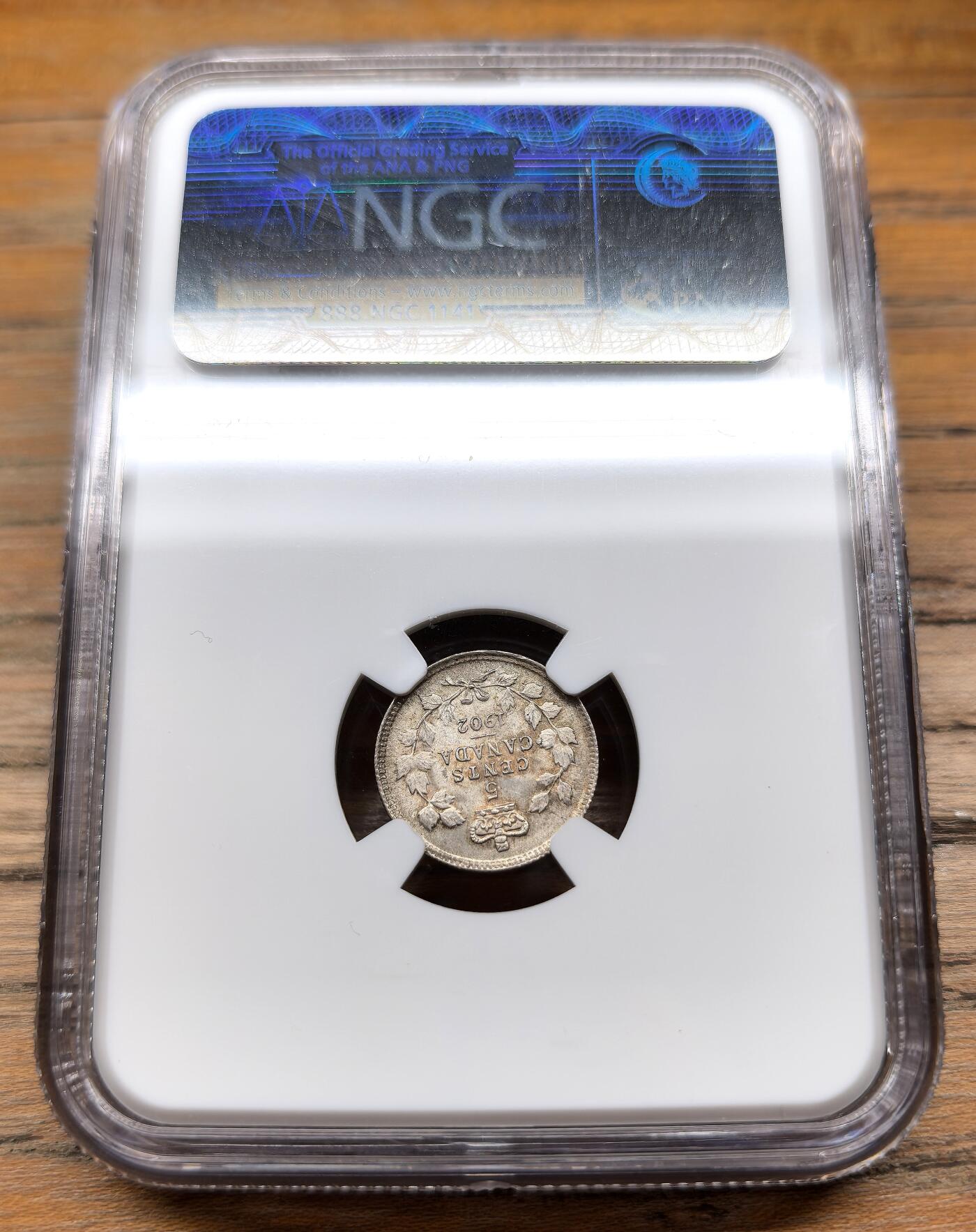 凡希社世界钱币微拍第二百九十四期 1902加拿大爱七5分银币NGC-MS64