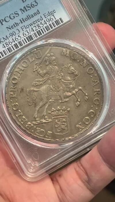 PCGS-MS63 1756荷兰荷兰省花边版大马剑 唯一冠军