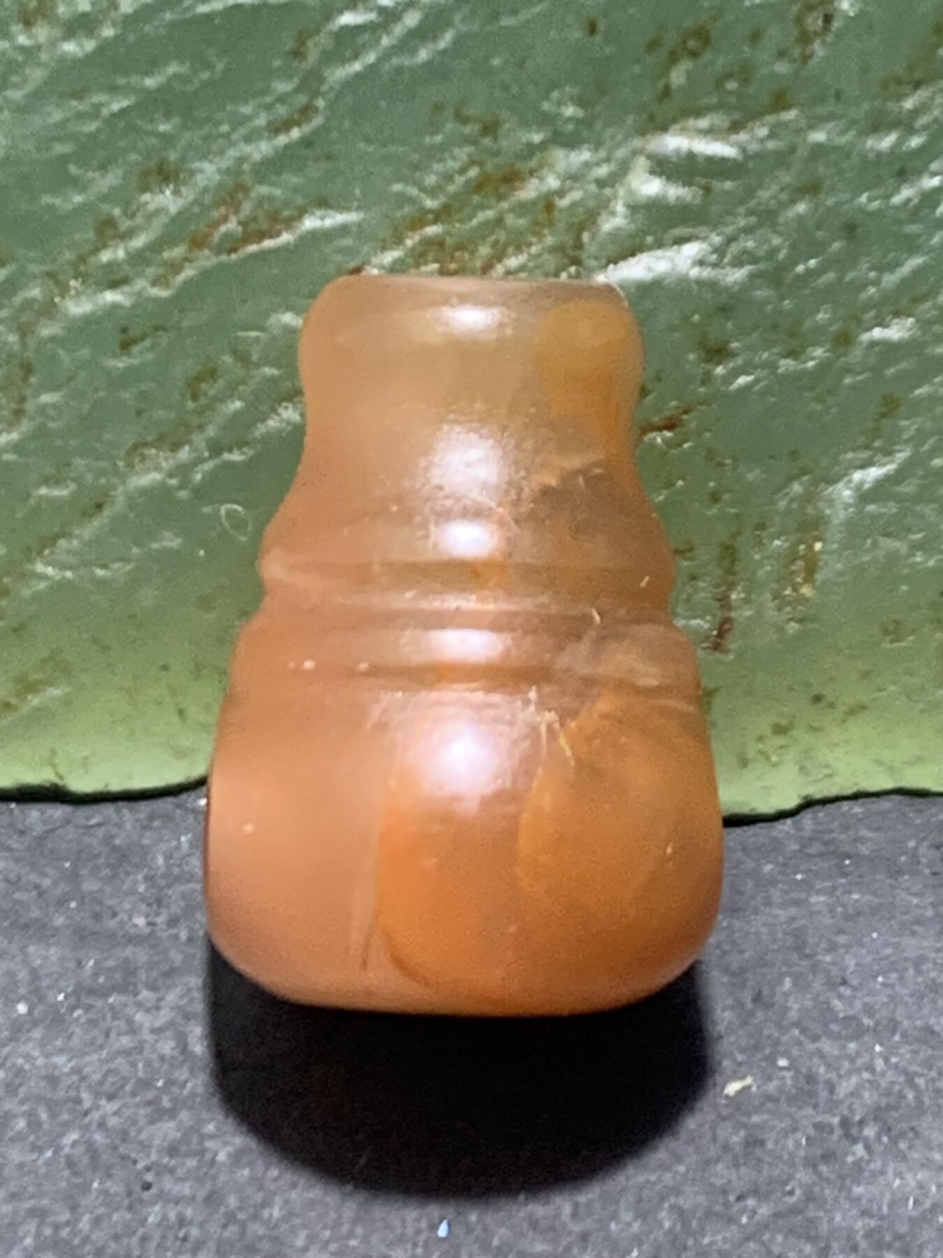 精美亚光保山南红玛瑙小三通佛头一个