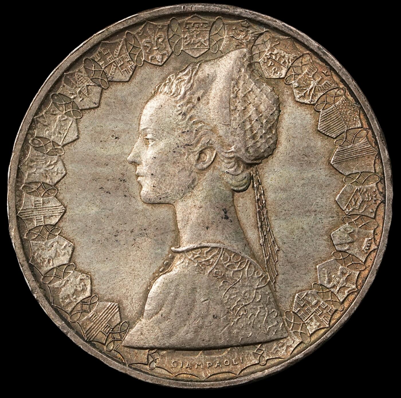 修遠堂世界钱币第五十二期 全场包邮 UNC 1961年意大利帆船500里拉银币 11g