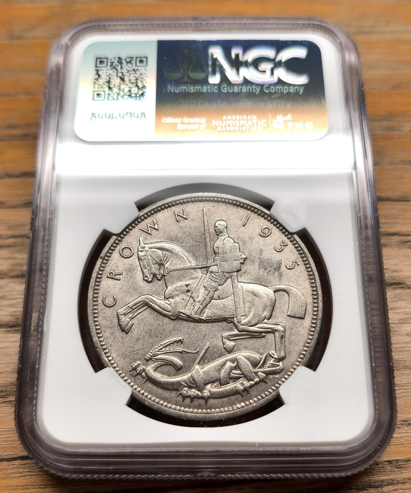 凡希社世界钱币微拍第二百九十四期 1935英国木马马剑大银NGC-UNCD