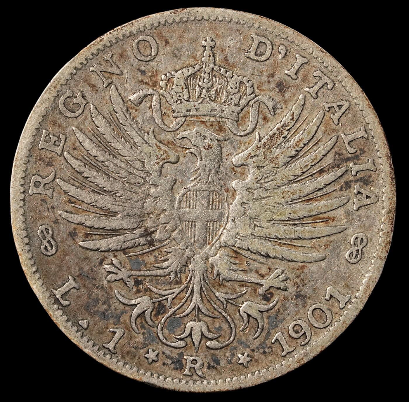修遠堂世界钱币第五十二期 全场包邮 1901年意大利1里拉银币 4.87g