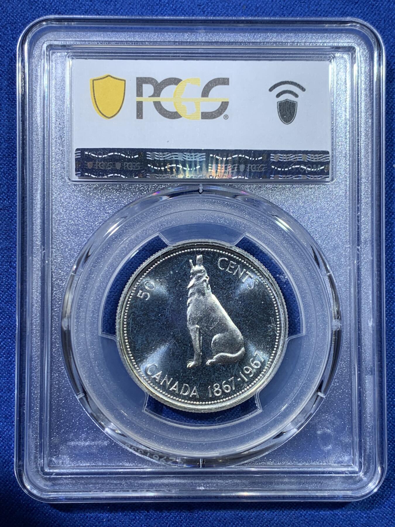 《竞宝斋》第342场 周日，周一，2场连拍 （全场包邮） PCGS PL67 加拿大1967年50分精制银币，高分好品，亚军分，此分数合适收藏！