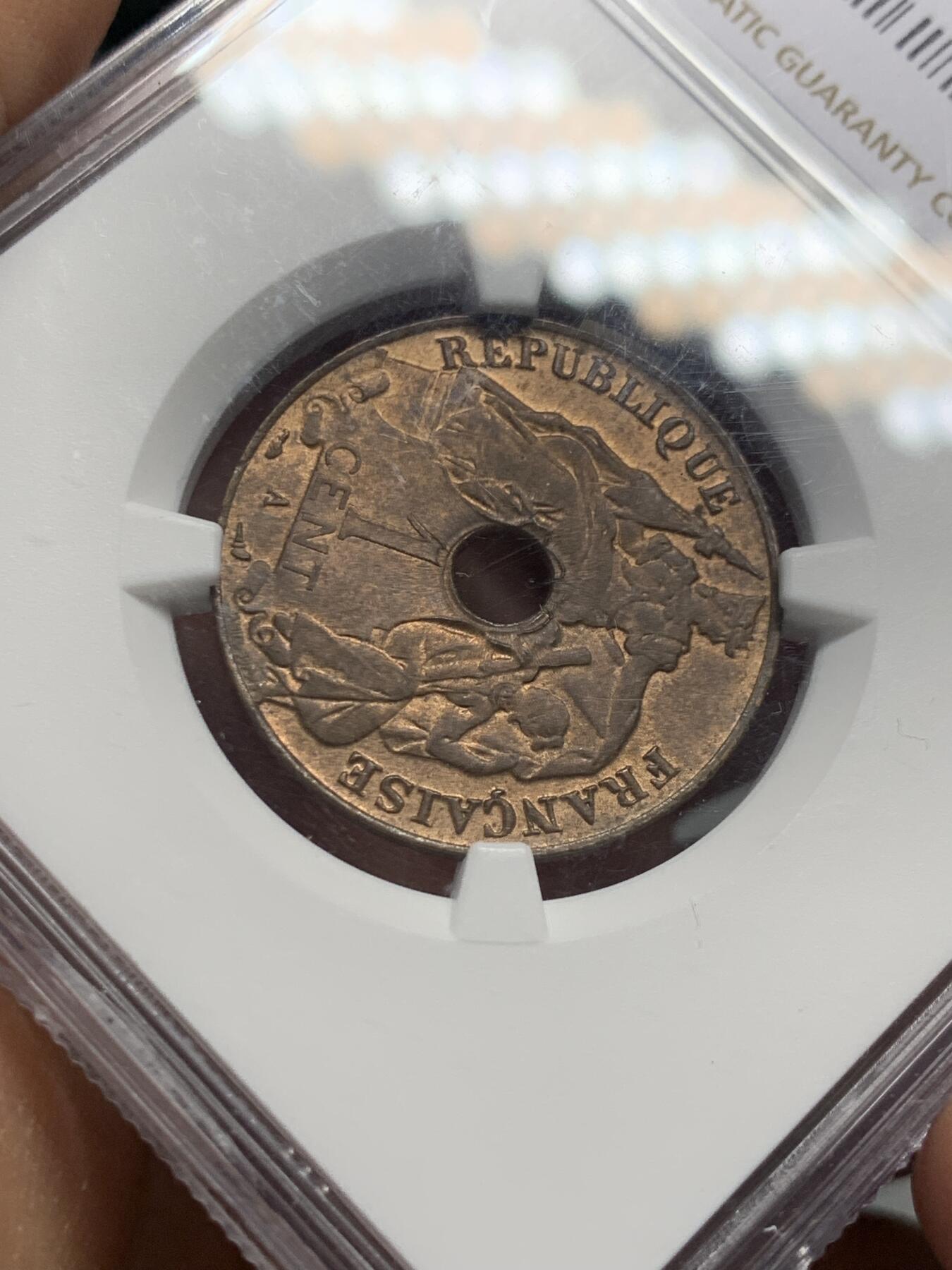 《竞宝斋》第342场 周日，周一，2场连拍 （全场包邮） NGC MS64BN 法属印支1914年1分